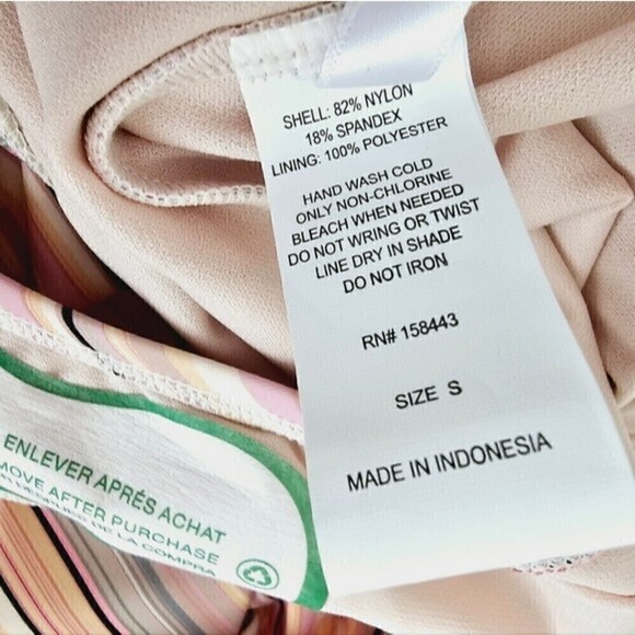 New! Aqua Couture One Shoulder Boho Stripes Tie Knot Bow One Piece Swimsuit - Picture 12 of 12